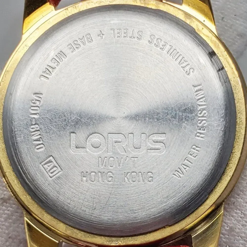 Disney X Lorus Minnie Mouse Gold Quartz Watch Vintage Rare H2F